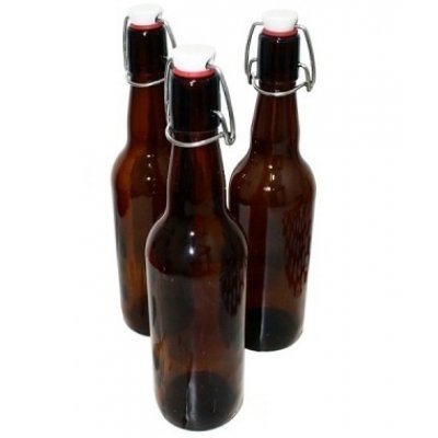 Комплект бутылок с бугельной крышкой 0,75 л (коричневая), 12 штук